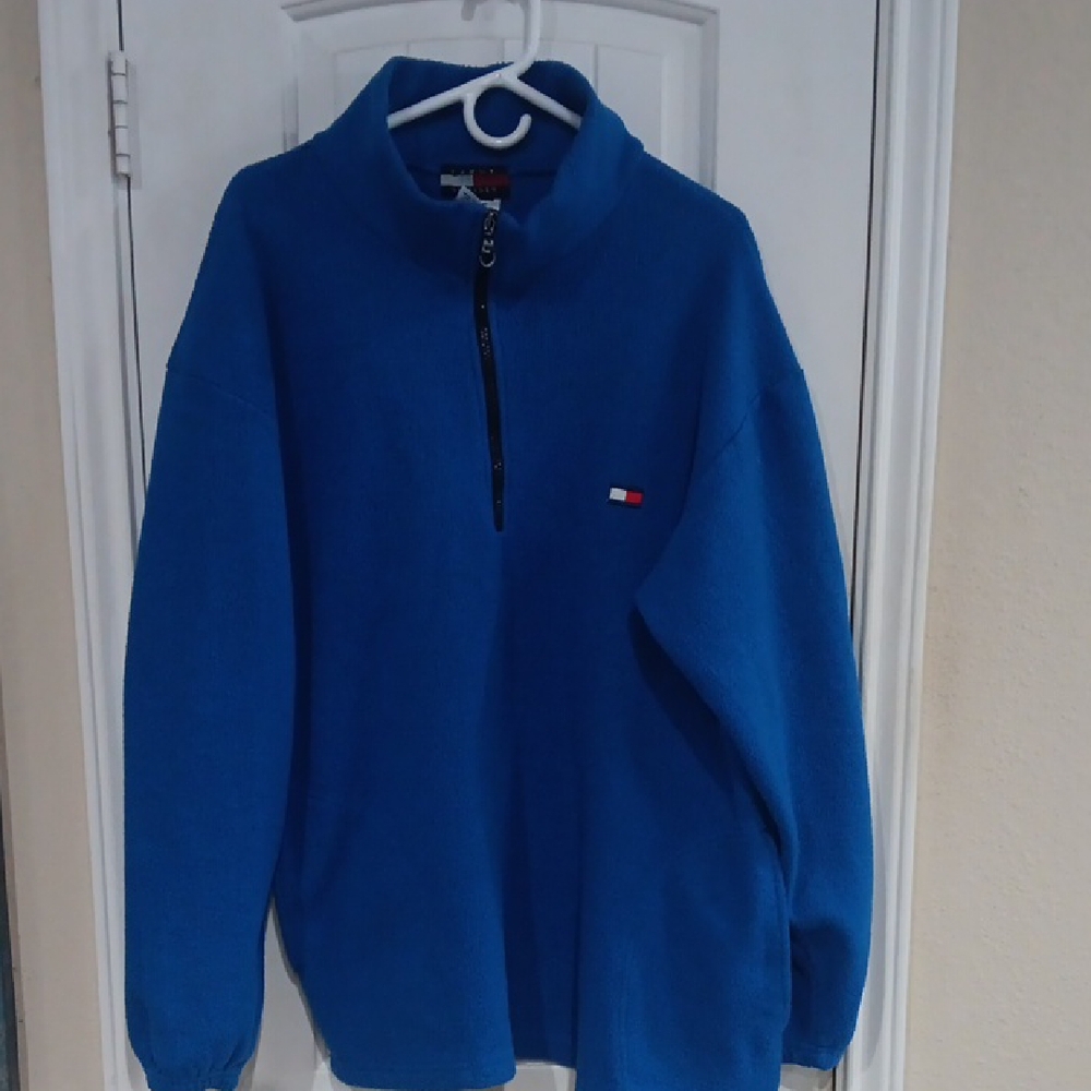 Tommy Hilfiger Men's Qtr Zip Royal Blue Fleece USA